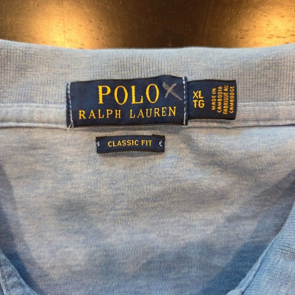 Polo Ralph Lauren Mens XL Classic Fit Light Blue Heather Short Sleeve Polo Shirt - Picture 5 of 5